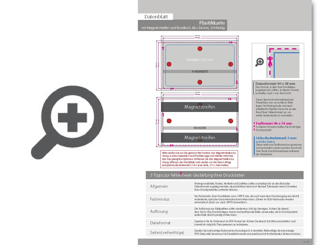 Product Bild plastikkarte_mit_magnetstreifen_loco__einseitiger_hei__folienpr__gung_silber_und_lochung_1_0_farbig_bedruckt_auf_wei__em_hintergrund