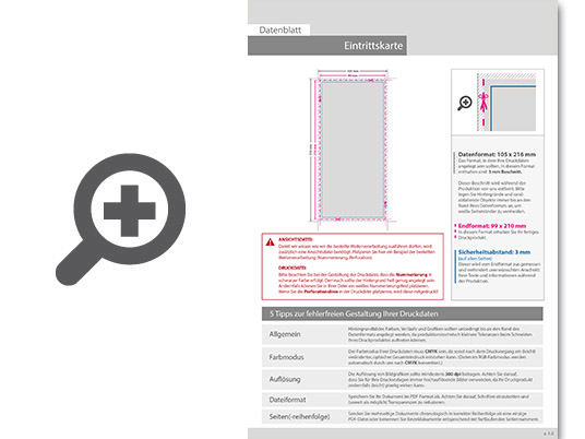 Product Bild eintrittskarte_din_lang_perforiert_&_1_x_nummeriert_4_4_farbig_mit_beidseitig_partieller_uv-lackierung