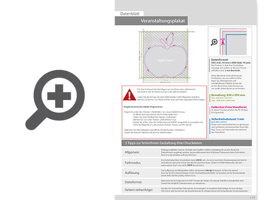 Product Bild veranstaltungsplakat_auf_hohlkammerplatte_in_apfel-form_konturgefr__st___einseitig_4_0-farbig_bedruckt